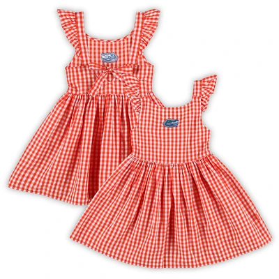 Girls Toddler Garb  Orange Florida Gators Constance Gingham Dress