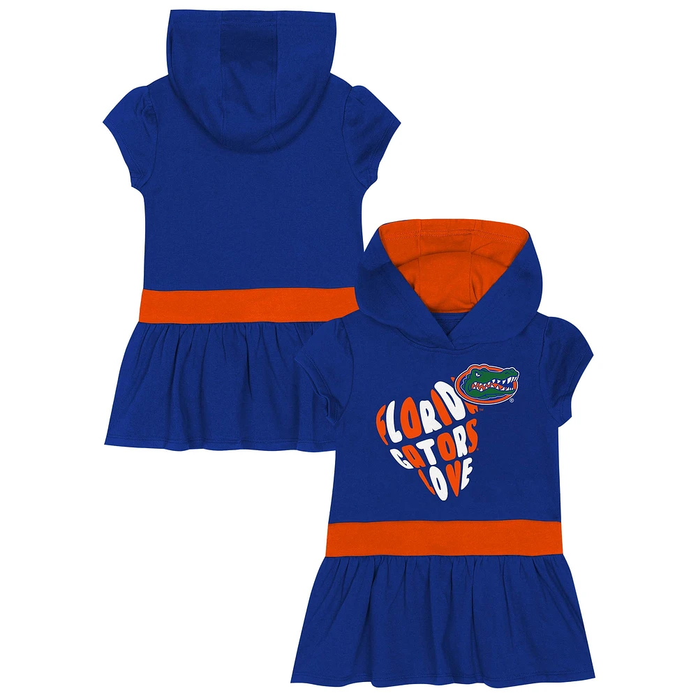 Girls Toddler Royal Florida Gators Team Love French Terry Hoodie Dress