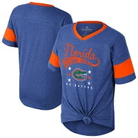 Girls Youth Colosseum  Royal Florida Gators Frontier Tie Front T-Shirt