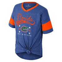 Girls Youth Colosseum  Royal Florida Gators Frontier Tie Front T-Shirt