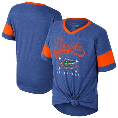 T-shirt à nouer sur le devant pour filles Colosseum Royal Florida Gators Frontier