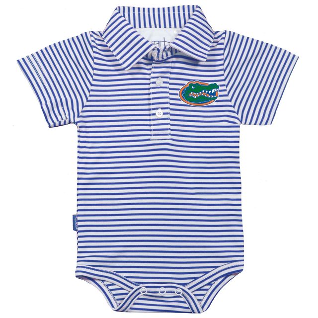 Infant Garb Royal/White Florida Gators Carson Body rayé à manches courtes