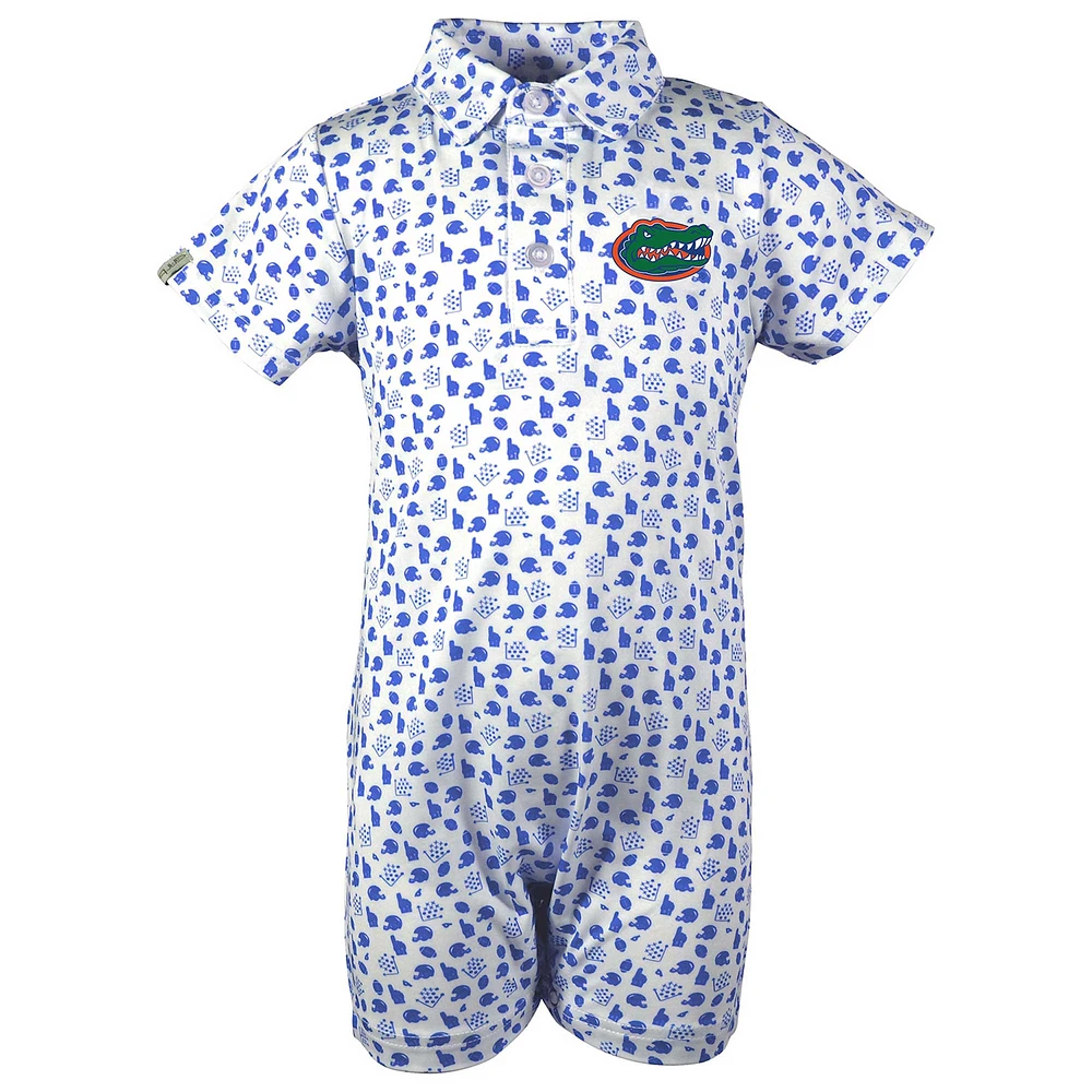 Infant Garb White Florida Gators Earnest Polo Romper