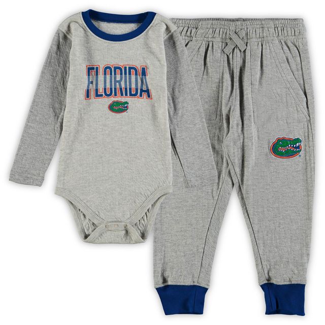 Wes & Willy Heathered Grey/Royal Florida Gators Jie Body à manches longues et pantalon