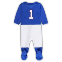 Infant Wes & Willy Royal Florida Gators Football Uniforme Full-Zip Footed Jumper