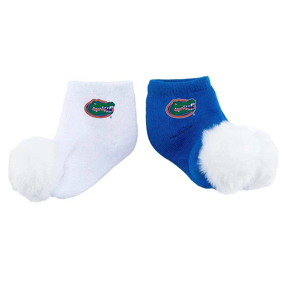 Lot de deux paires de chaussettes à pompon pour bébé ZooZatz Florida Gators