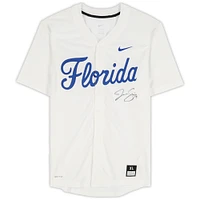 Jac Caglianone Florida Gators Autographed White Nike Replica Jersey 