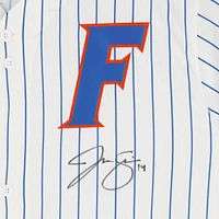Jac Caglianone Florida Gators Autographed White Pinstripes Nike Replica Jersey 