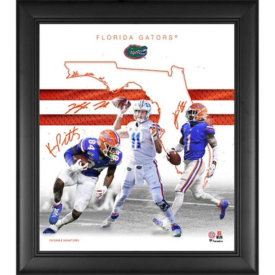 Kyle Pitts Kyle Trask & Kadarius Toney Florida Gators Facsimile Signatures Framed 15'' x 17'' 2021 Franchise Foundations Collage