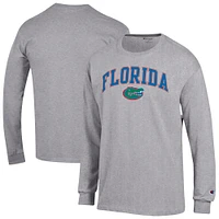 Men's Champion  Heather Gray Florida Gators Arched Logo Long Sleeve T-Shirt