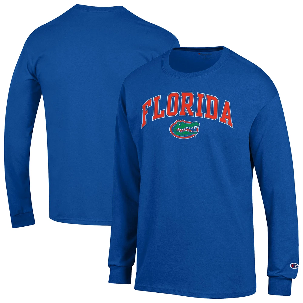Men's Champion  Royal Florida Gators Arch Over Logo Long Sleeve T-Shirt