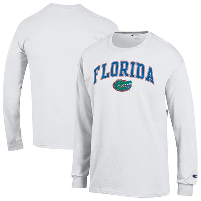 Men's Champion  White Florida Gators Arch Over Logo Long Sleeve T-Shirt