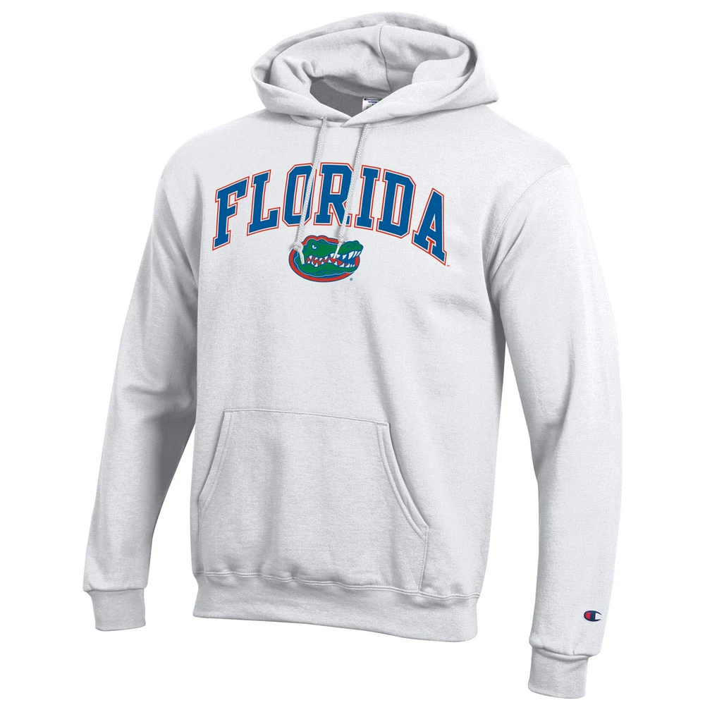 Sweat à capuche en polaire avec logo arqué Champion White Florida Gators pour homme