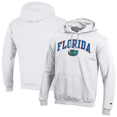 Sweat à capuche en polaire avec logo arqué Champion White Florida Gators pour homme