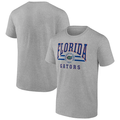 Men's Fanatics  Gray Florida Gators Double Stripe Fame T-Shirt
