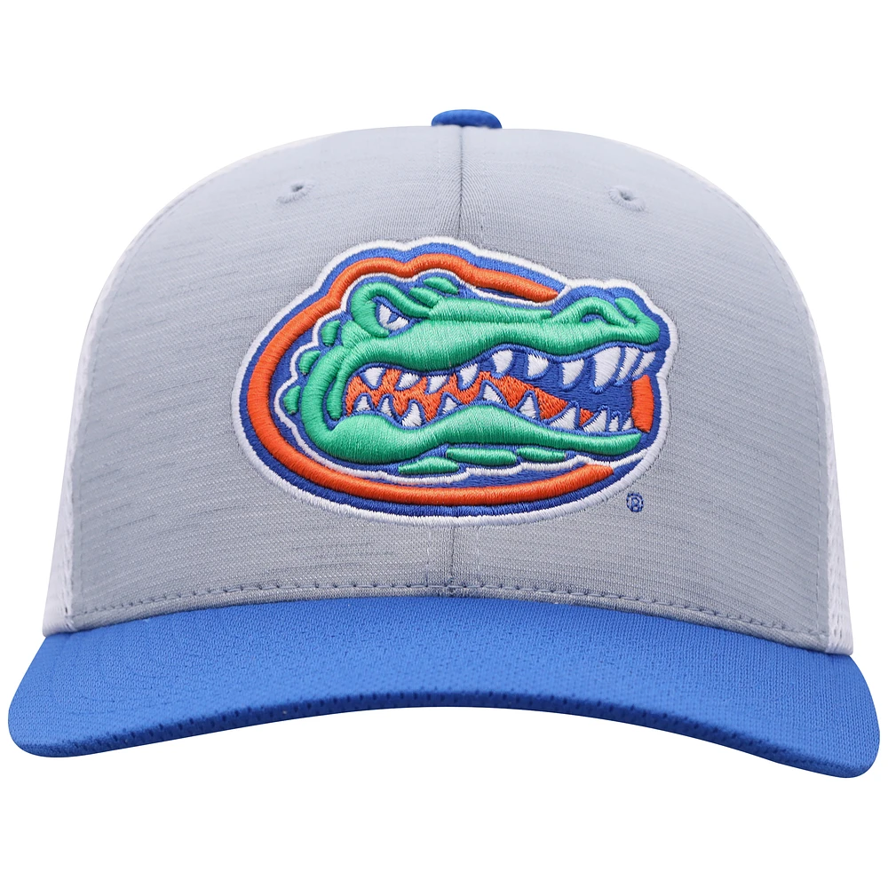 Men's Top of the World  Heather Gray Florida Gators Stamp Three-Tone Flex Hat