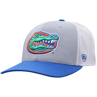 Men's Top of the World  Heather Gray Florida Gators Stamp Three-Tone Flex Hat
