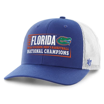 Men's '47 Royal Florida Gators 2025 NCAA Men's Basketball National Champions Trucker Adjustable Hat