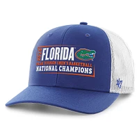 Men's '47 Royal Florida Gators 2025 NCAA Men's Basketball National Champions Trucker Adjustable Hat
