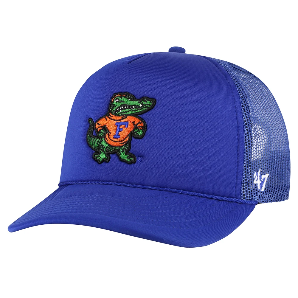 Casquette snapback de camionneur en mousse sur le devant en maille '47 Royal Florida Gators pour hommes