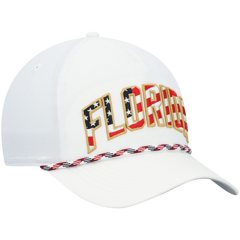 Men's '47 White Florida Gators Stars and Stripes Flag Flutter Hitch Snapback Hat