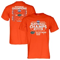Men's Blue 84 Orange Florida Gators 2025 NCAA Basketball National Champions Bracket T-Shirt