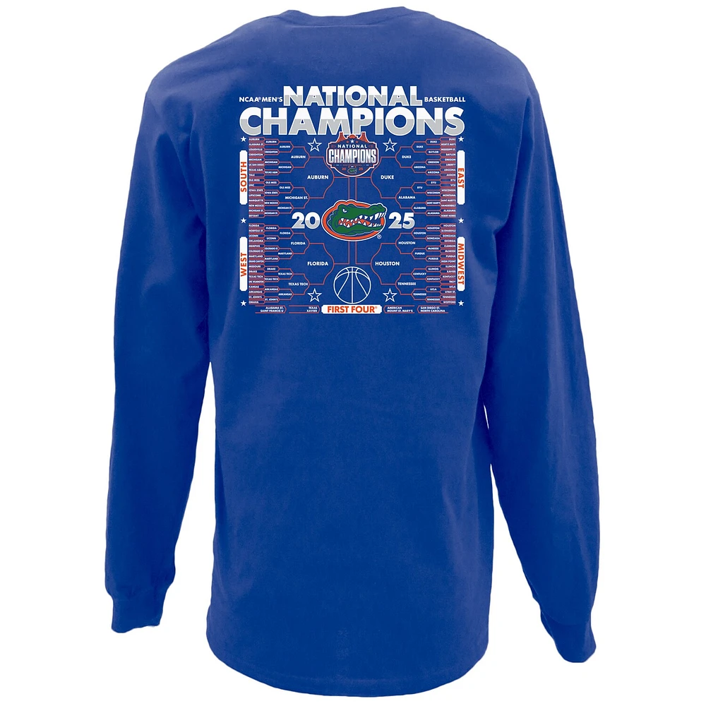 Men's Blue 84 Royal Florida Gators 2025 NCAA Basketball National Champions Long Sleeve T-Shirt