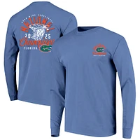 Men's Blue Florida Gators 2025 NCAA Basketball National Champions Distressed Net Long Sleeve T-Shirt