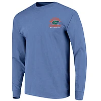 Men's Blue Florida Gators 2025 NCAA Basketball National Champions Distressed Net Long Sleeve T-Shirt