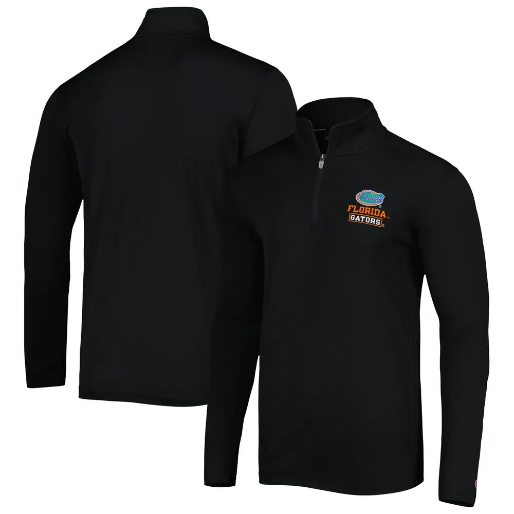 Men's Champion Black Florida Gators Textured Quarter-Zip Jacket