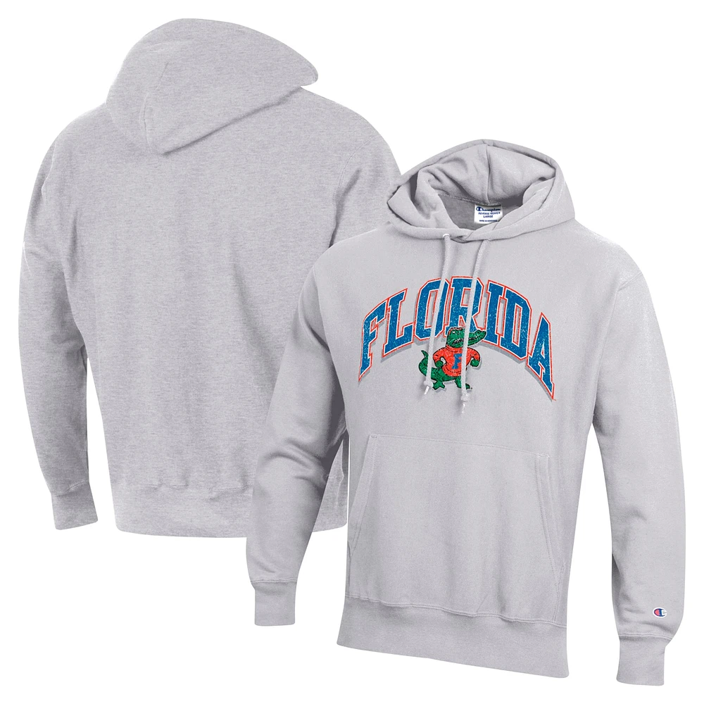 Men's Champion Gray Florida Gators Vault Late Night Reverse Weave Pullover Hoodie