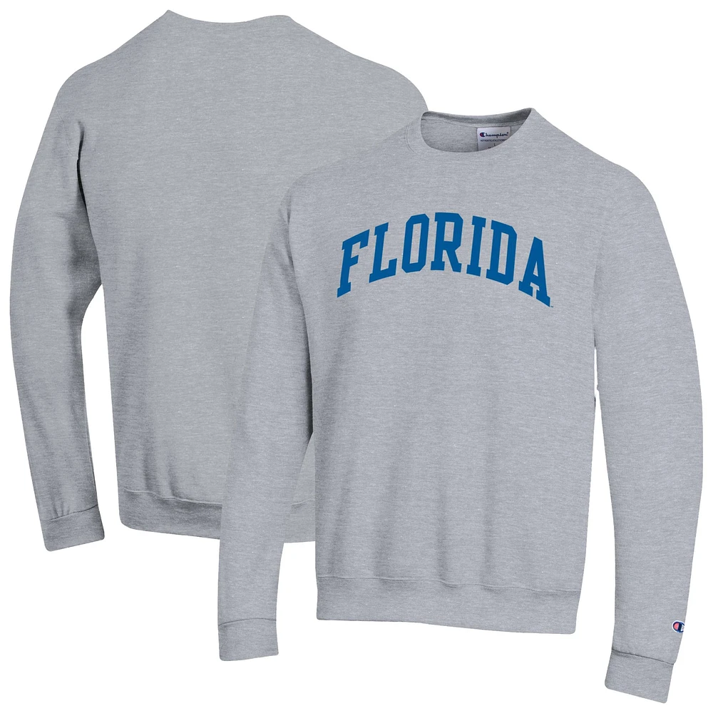 Men's Champion  Heather Gray Florida Gators Basic Arch Fleece Pullover Sweatshirt