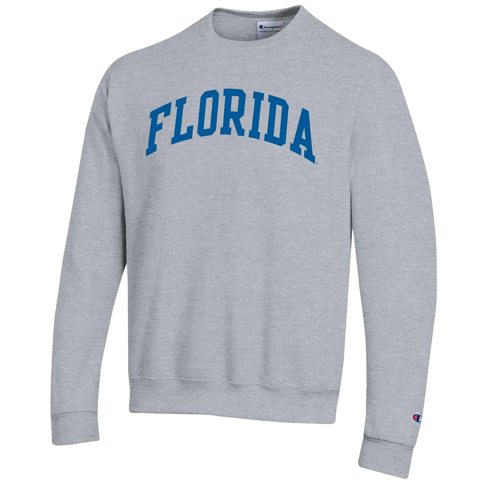 Men's Champion  Heather Gray Florida Gators Basic Arch Fleece Pullover Sweatshirt