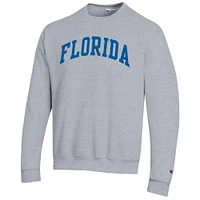 Men's Champion  Heather Gray Florida Gators Basic Arch Fleece Pullover Sweatshirt