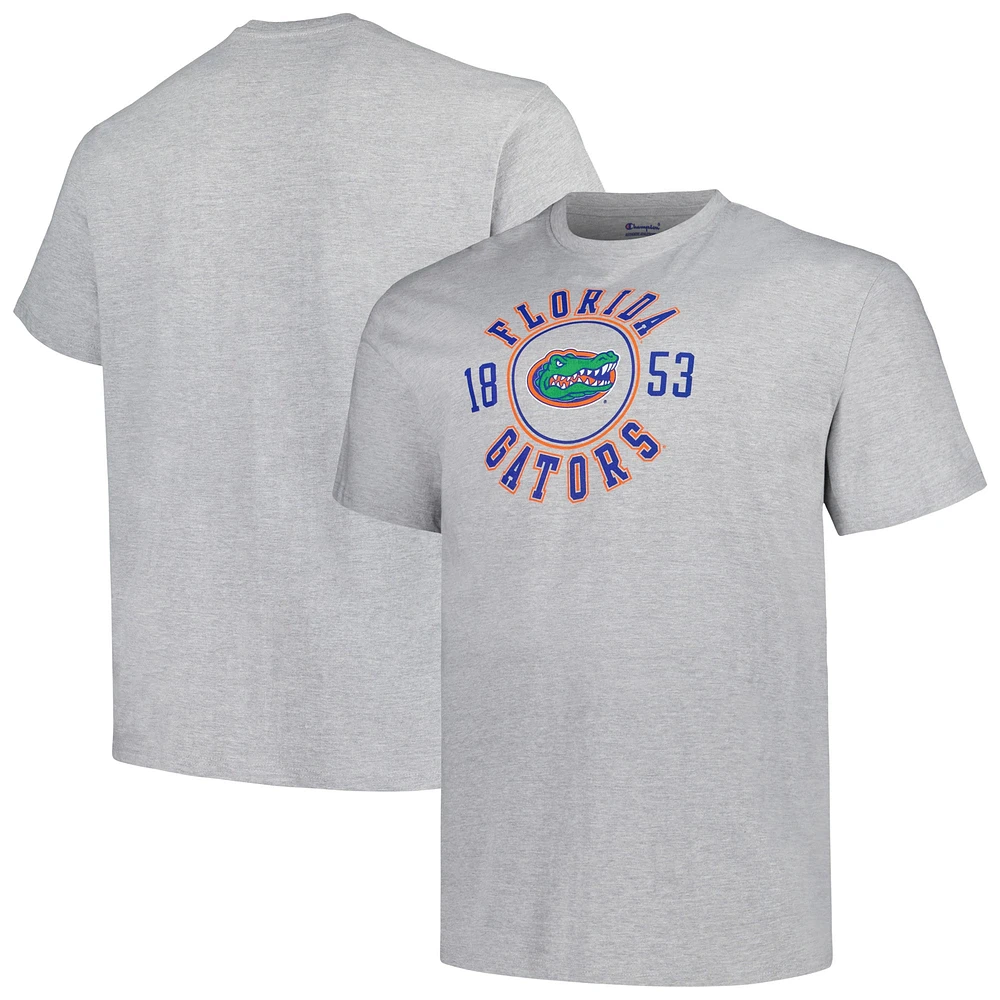 T-shirt Champion Heather Grey Florida Gators Big & Tall Circle Logo pour hommes