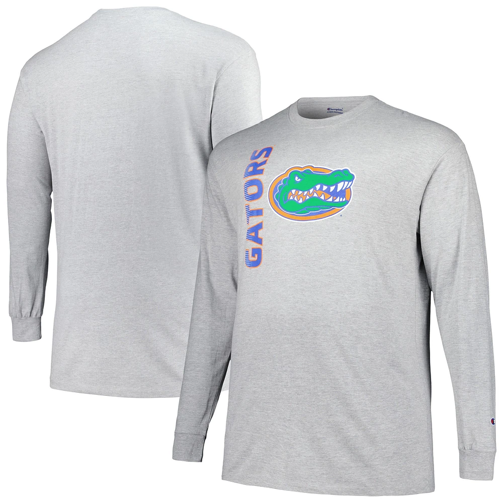 Men's Champion Heather Gray Florida Gators Big & Tall Mascot Long Sleeve T-Shirt