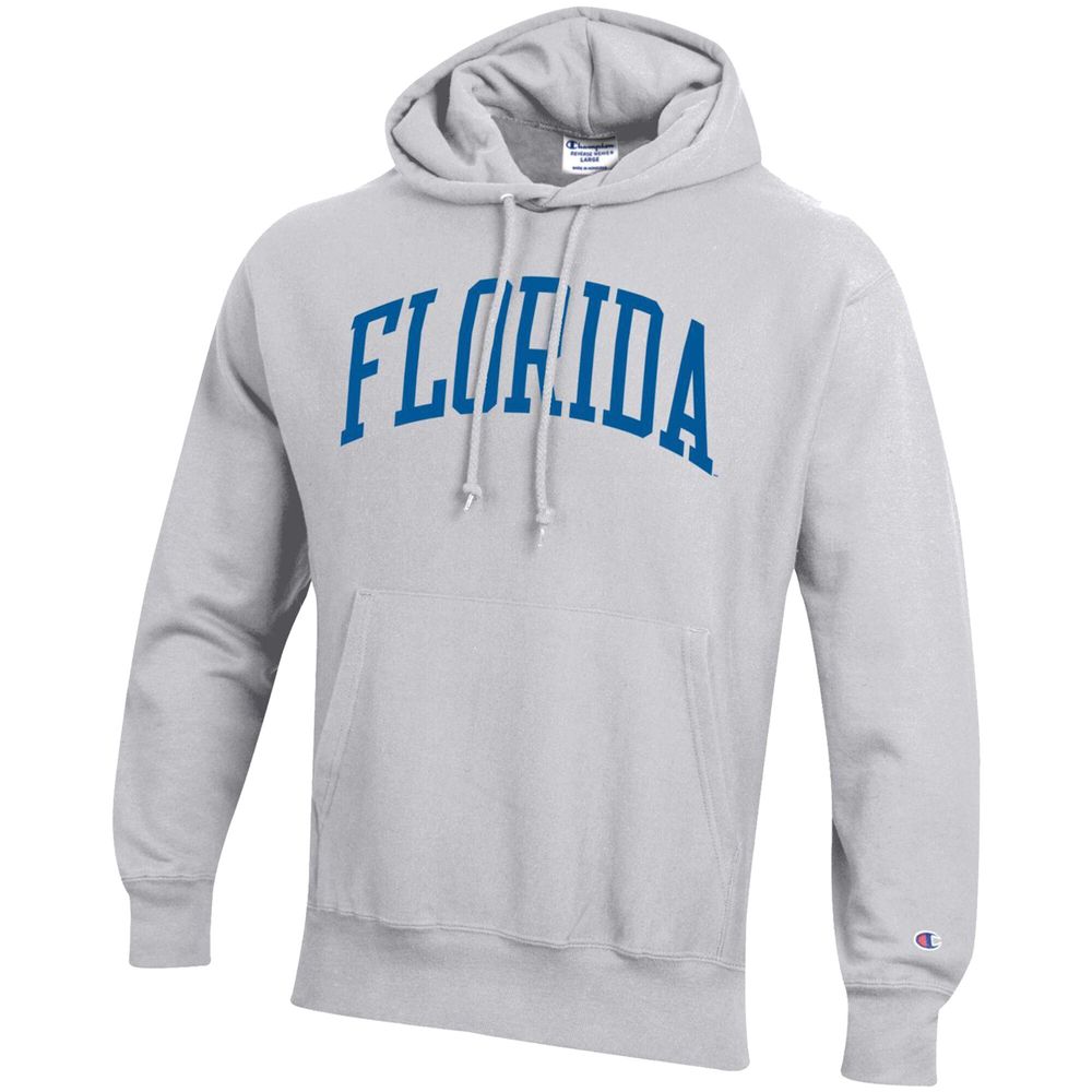 Men's Champion Heathered Gray Florida Gators Big & Tall Reverse Weave Fleece Pullover Hoodie Sweatshirt