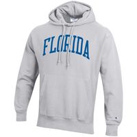 Men's Champion Heathered Gray Florida Gators Team Arch Reverse Weave Pullover Hoodie