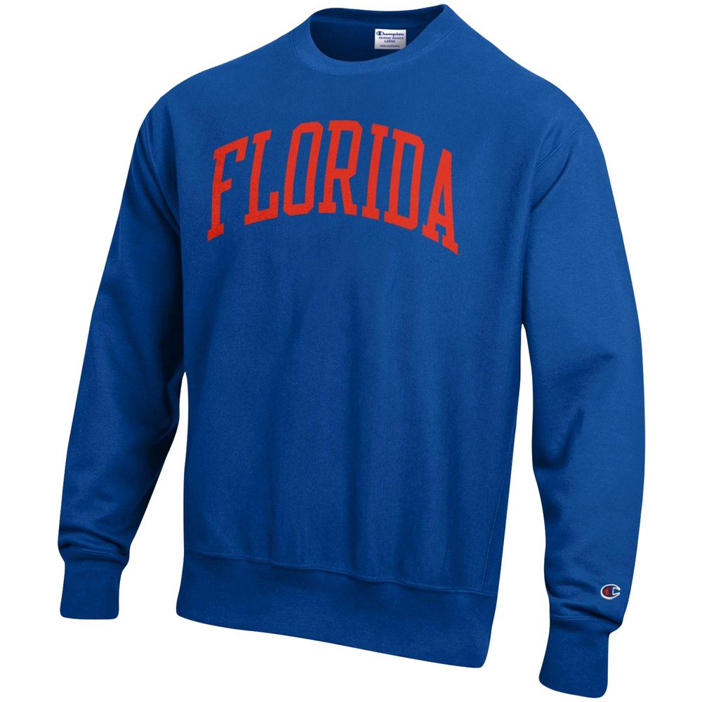 Men's Champion Royal Florida Gators Big & Tall Reverse Weave Fleece Crewneck Pullover Sweatshirt