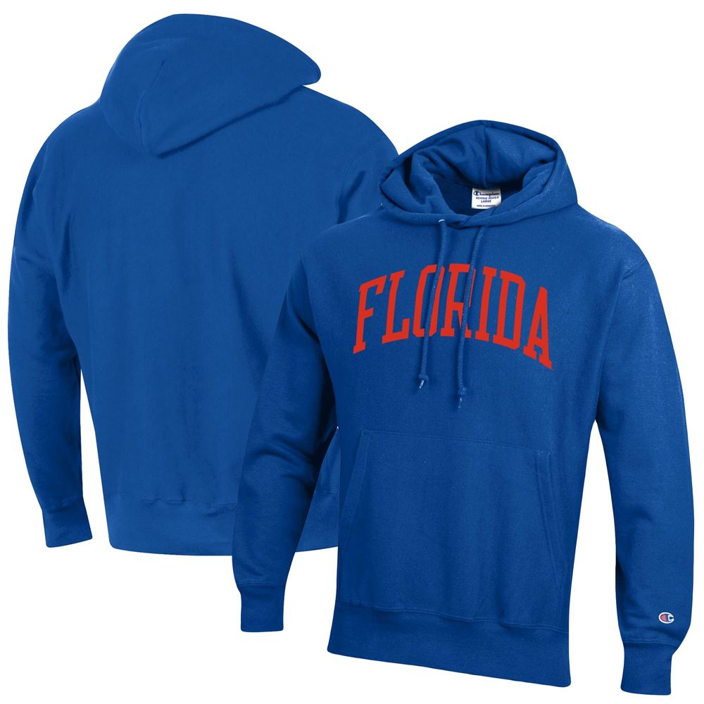 Men's Champion Royal Florida Gators Team Arch Reverse Weave Pullover Hoodie