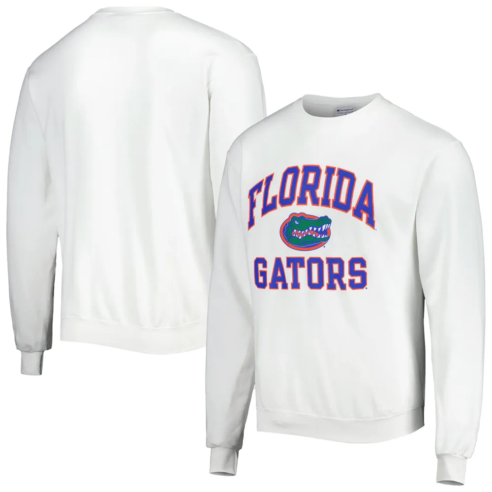 Men's Champion White Florida Gators High Motor Pullover Sweatshirt