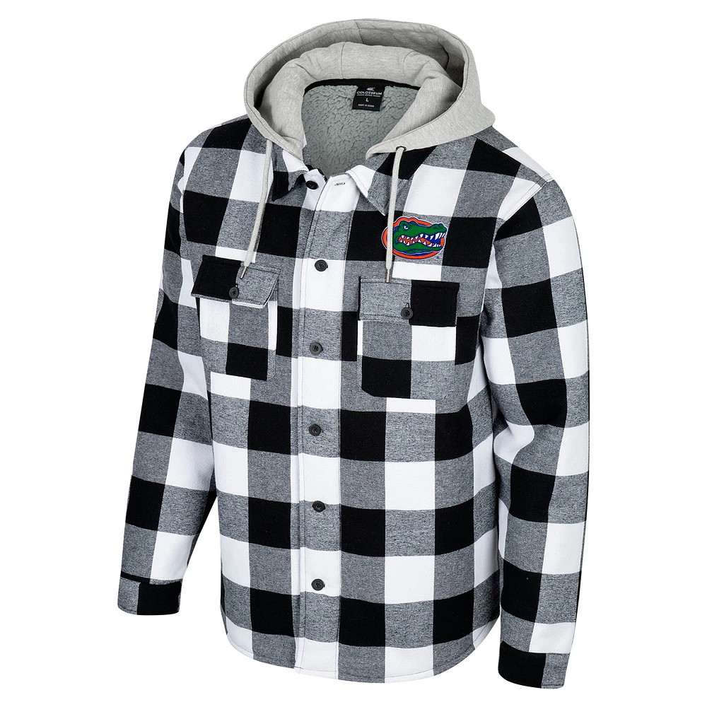 Men's Colosseum Black/White Florida Gators Buffalo Plaid Full-Zip Jacket