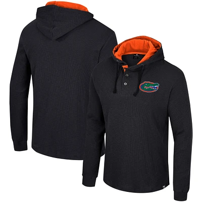 Men's Colosseum Black Florida Gators Affirmative Thermal Hoodie Long Sleeve T-Shirt