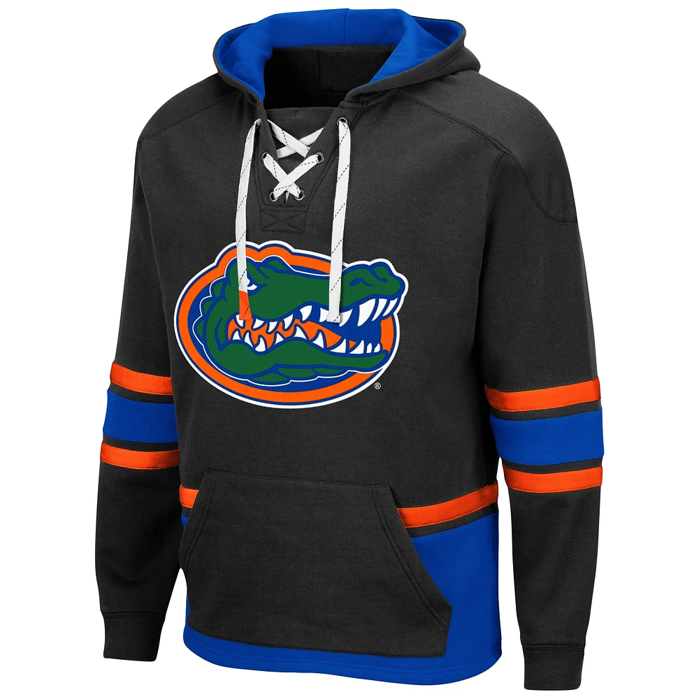 Men's Colosseum Black Florida Gators Lace Up 3.0 Pullover Hoodie