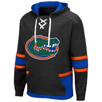 Men's Colosseum Black Florida Gators Lace Up 3.0 Pullover Hoodie