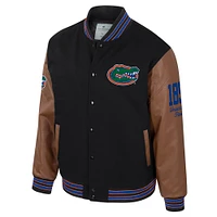 Men's Colosseum  Black Florida Gators Letterman Full-Snap Varsity Jacket