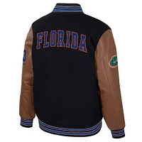 Men's Colosseum  Black Florida Gators Letterman Full-Snap Varsity Jacket