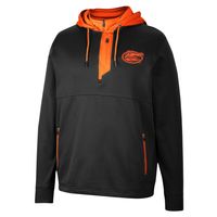 Men's Colosseum Black Florida Gators Luge 3.0 Quarter-Zip Hoodie