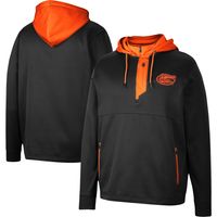 Men's Colosseum Black Florida Gators Luge 3.0 Quarter-Zip Hoodie