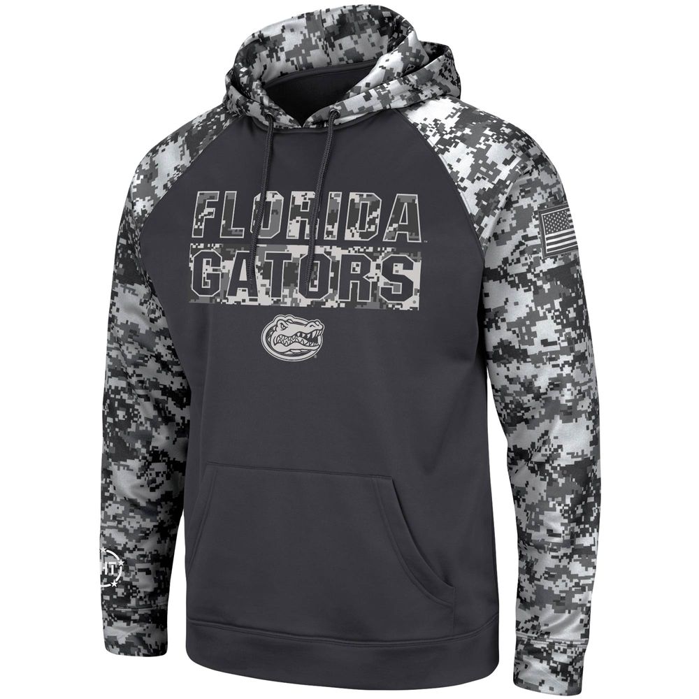 Men's Colosseum Charcoal Florida Gators OHT Military Appreciation Digital Camo Pullover Hoodie